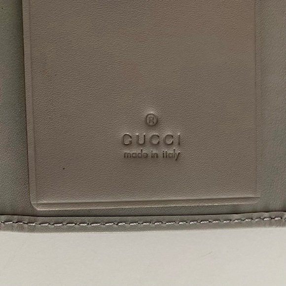 Gucci Made in Italy Grey Leather Lavender Canvas GG Print Key & Card Holder - Picture 6 of 11